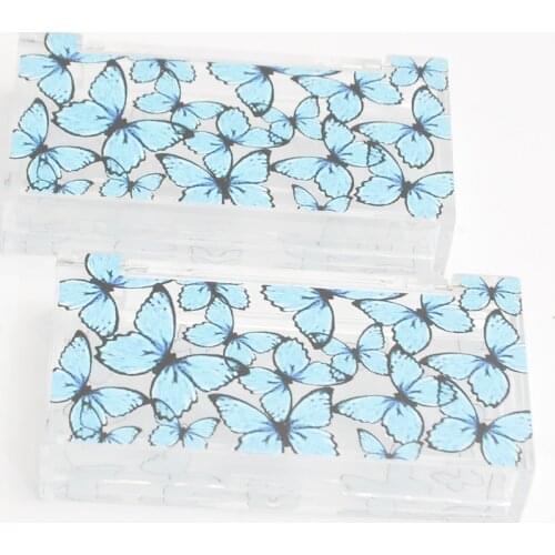 10/30/100/Pack Wholesale Lash Boxes Packaging Eyelash Box Package Custom Plastic Blue Butterfly Cosmetic Storage Case Vendors