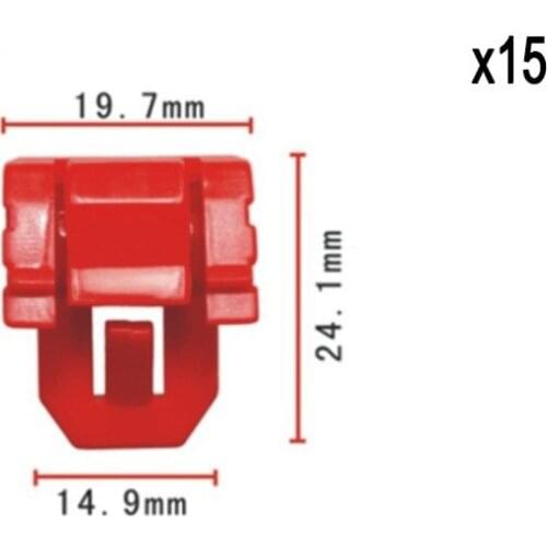 15 Pcs Nylon Belt Moulding Clip For Honda 91589-SV4-003 Accord 20x24mm 0.79"x0.94"