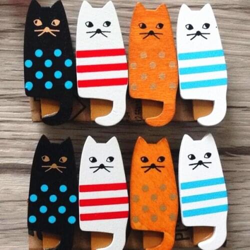 4pcs/lot Cool And Funny New Lovely Cat Clothespin Craft Decoration Clips Office School Supplies Gift