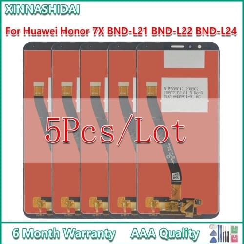 5Pcs/lot For Huawei Honor 7X BND-AL10 TL10 BND-L21 L22 L24 Lcd Display Touch Screen Digitizer Replacement