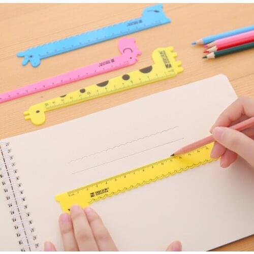 8 PCs Childrens Student Cartoon Animal Giraffe Plastic Ruler Student Ruler Wholesale