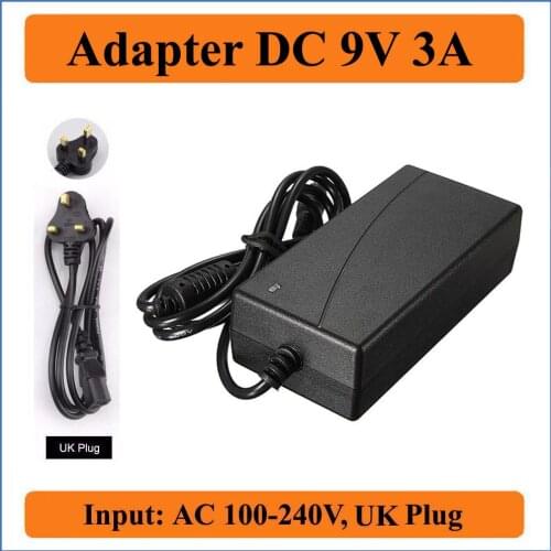 9V 3A UK Plug AC DC Adapter Lowest Price New AC 100-240V to DC 9V 3000mA Switching Power Supply Chargers 5.5mm x 2.1-2.5mm jack