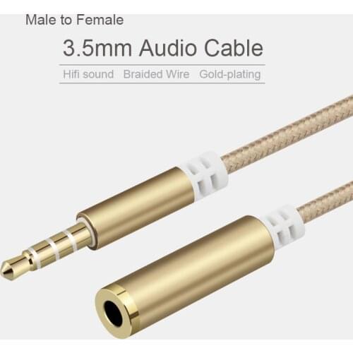 3.5mm Audio Cable Aux Cord 3.5 Jack Cable Male To Female 1 2 3m for Car Mobile Phone PC Laptop Headphone Speaker Spring Aux Wire