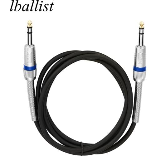Lballist 6.5mm to 6.5mm Stereo Jack Audio Cable Male to Male With Spring Coil For Electric Guitar Mixer 1.8M 3M 5M 10M