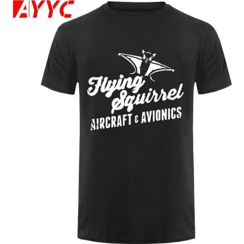 AYYC T-Shirt Tshirt 100% Cotton O-neck Custom Printed Tshirt Men T shirt Flying Squirrel Aviation - Aviation men T-Shirt