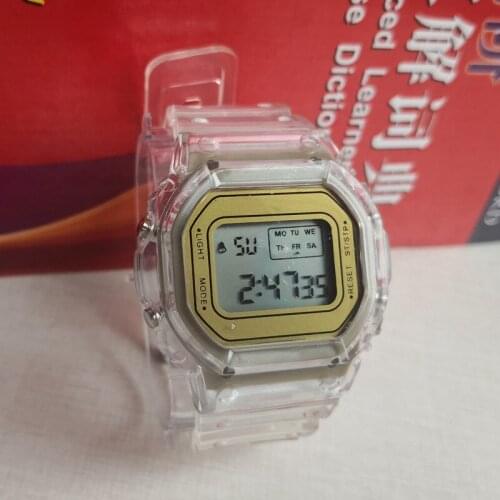 Welins digital watches,Clear soft resin band,Steel back cover,Number display,Free shipping
