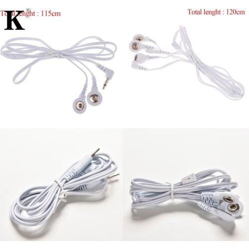 Electrode Lead Wires Jack Dc Head 3.5Mm Snap Replacement Tens Unit Cables 2-way Massager accessories
