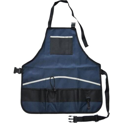 Tool Apron Gardener Apron with Multi Pockets Versatile Apron Storage Carrier Quick-pick Portable Waterproof Black Blue