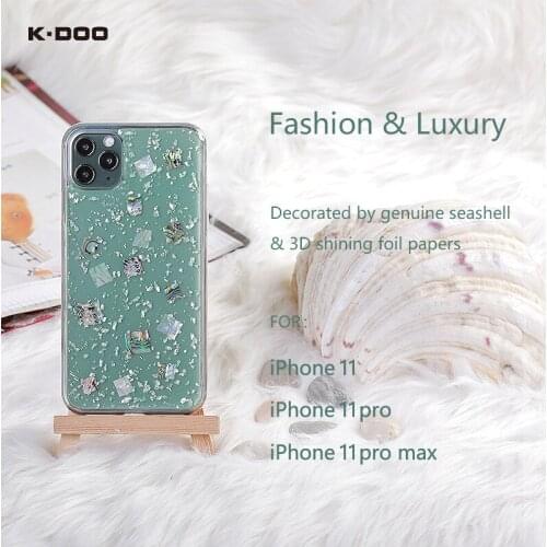 K-Doo FLASH Series genuine seashell back case fashionable & luxurious mobile phone cover bling for iPhone11/11pro/11promax