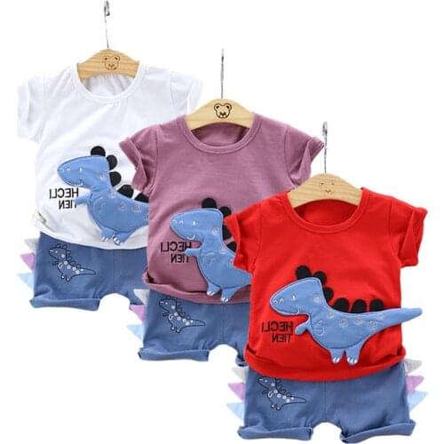 Summer Style Baby Boy Clothes Set Short Sleeve T-Shirt Pants 2Pcs Baby Costume Outfits Girl Summer Clothes Age for 9M 12M 24M 3T