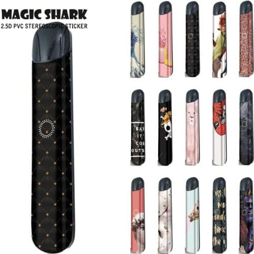Magic Shark Rose Gold Bling Pink Snake Defensive PVC Wrap Sticker Case Cover for Relx Alpha A Kit Vape