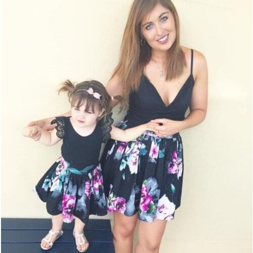 Fashion Clothing Set Childrens Clothing Hot Mother & Daughter Lace Floral Dresses Outfits Summer Family Matching Dress