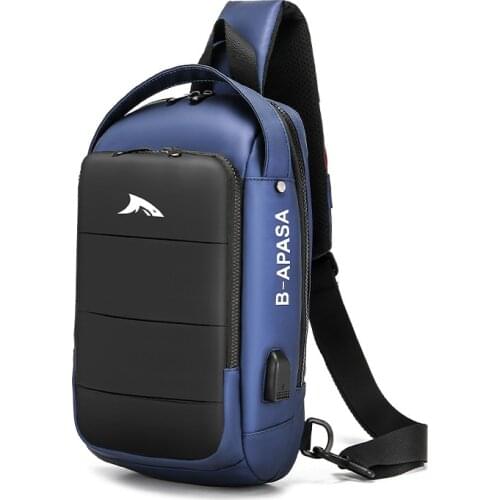 New Brand Men Chest Bag USB Charging Luxury bag Travel Shoulder bag Waterproof Business Fashion Male Messenger Motorcycle bag