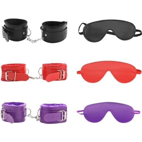 EXVOID Eye patch Mask Sex Toy for Women Men Ankle Cuff Slave Handcuffs SM Restraints Erotic BDSM Bondage Plush Hand Cuffs