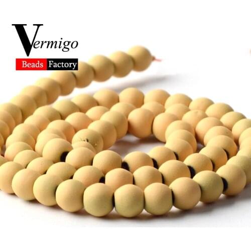 Natural Stone Orange Nanotech Rubber Hematite Round Beads For Jewelry Making 4 6 8 10mm Sapcer Beads For Bracelet 15'' Wholesale