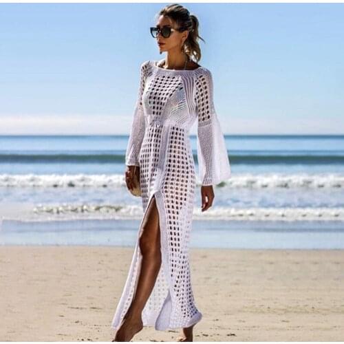 New Boho Sexy Hollow Bathing Suit Cover-ups Beach Wear Kimono Dress for Women Summer Swimsuit Cover Up Women Dress