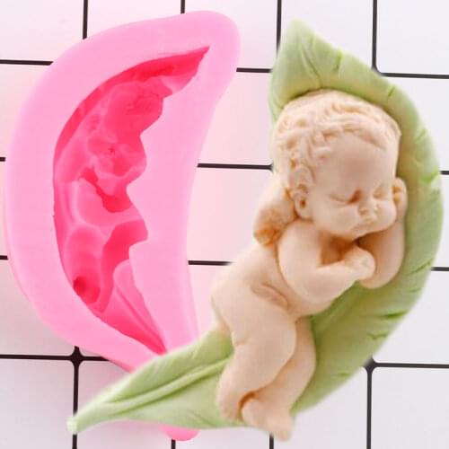 Sleeping Baby Silicone Mold Fondant Cake Decorating Tools 3D Craft Candle Soap Resin Clay Mould Candy Chocolate Gumpaste Moulds