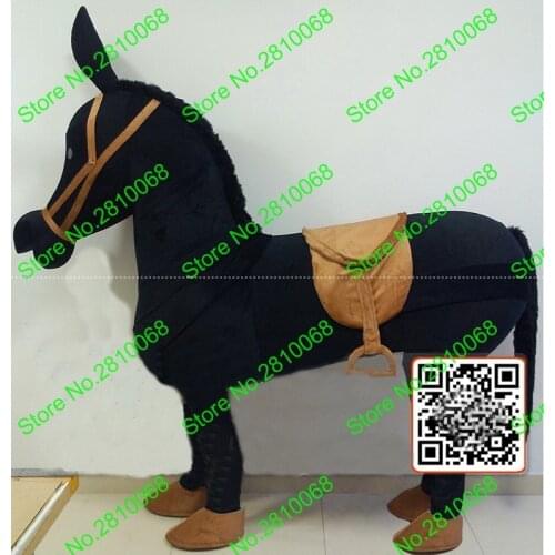 Syflyno EVA Material Two people wearing show black Horse Mascot Costumes Movie props cartoon Apparel Four styles 480