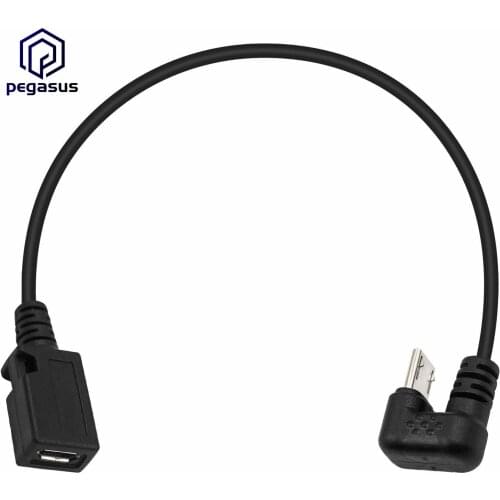 30cm 180 Degree Angle U Shaped Micro-B Male to Female Support Charging and Sync for Camera & Android Smartphone