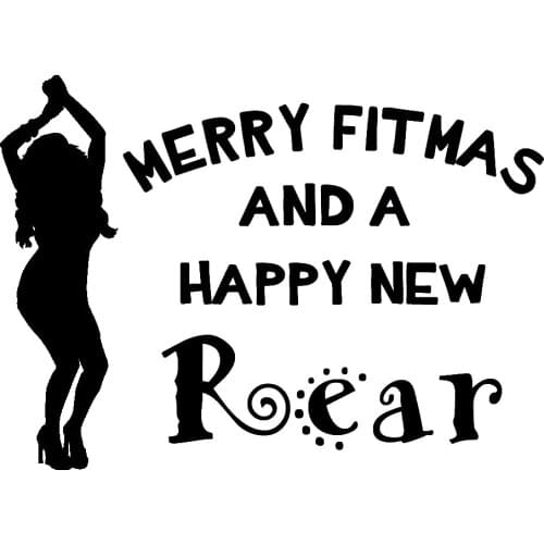 Merry Fitmas Happy New Year Car Decals Art Stickers Bumper Car Window Hot Selling T082