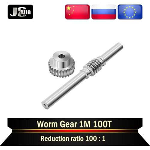 1 Modulus Worm gear 100T Reduction Ratio of 1:100 Motor Outpu 45# steel Worm Wheel Gear