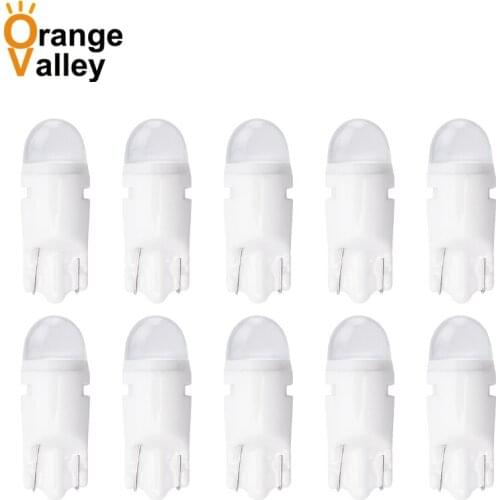 10Pcs T10 W5W LED 501 194 Car Ceramic Interior Lights Wedge parking lights Bulbs for Cars Plate Light Auto Lamp DC 12V