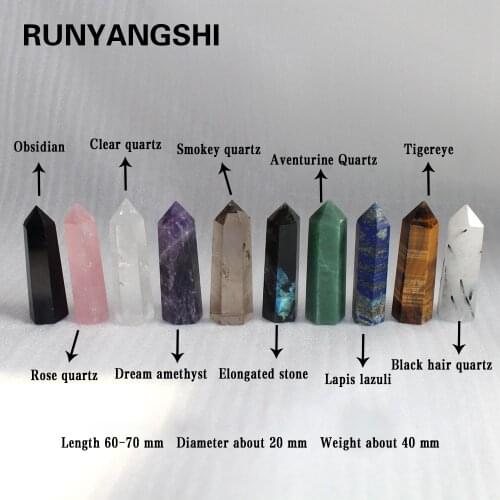 100% Natural Crystals of Various Materials Treatment Stone Quartz Hexagonal Prism Crystal column Decoration Ornament for gifts
