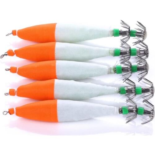 25Pcs Luminous Squid Jigs Fishing Lures Pesca Squid Jigs with Hook 6.3G 10.5CM Fishing Tackle