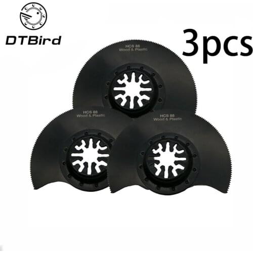 3pcs 88mm Flush Segment Oscillating Multi Tool Saw Blades For Renovator Tool For Multimaster Wood Plastic Woodworking