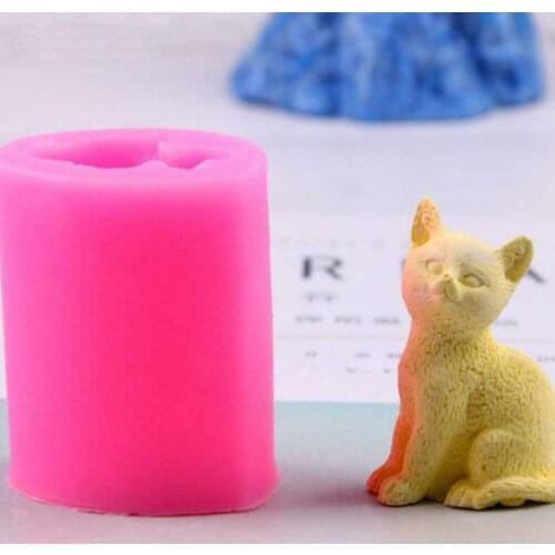 3d Cat Candle Silicone Molds Resin Clay Soap Mold Diy Fondant Cake Decorating Tools Cake Baking Candy Chocolate Gumpaste Moulds