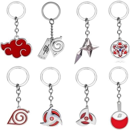 Cartoon Hokage Tsunade Uzumaki Keychain Anime Trinket Akatsuki Red Cloud Keyrings Car Bags Keyholder