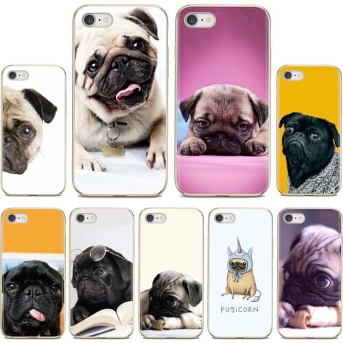 For Huawei Y6 Y5 2019 For Xiaomi Redmi Note 4 5 6 7 8 Pro Mi A1 A2 A3 6X 5X 7A Retail Silicone Phone Case Cute Pug Dog