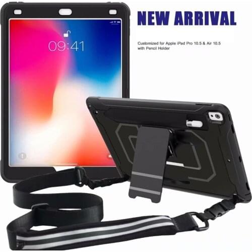 Case For iPad Pro 10.5 case for iPad Air 3 2019 case With Pencil Holder Stand Neck Strap Heavy Duty Silicone Armor pouch case