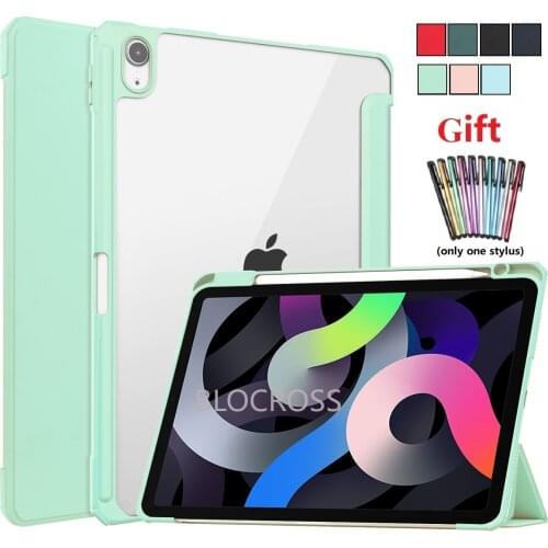 Case For iPad Pro 11 Air 4 10.9 Case 2020 Smart Cover Transparent Back Cover for iPad 10.2 8th/7th Generation 2020/2019 with Pen