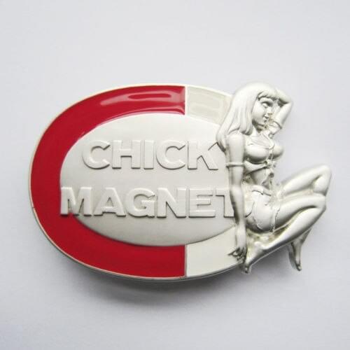 Cheap Chick Magnet Girl Metal Belt Buckle high quality custom metal paint 3D belt buckle