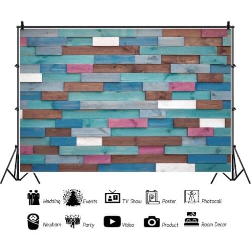 Wood Plank Leaves Contrast Color Portrait Photography Backdrop Kid Birthday Party Decor Photo Background Studio Photocall Props