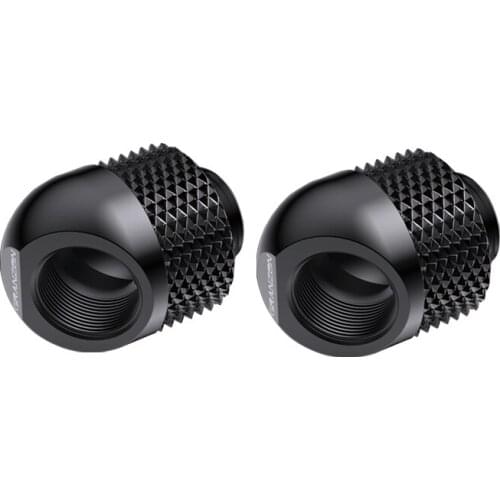 Granzon 2pcs/lot G1/4'' 45 /90 Degree Rotary Elbow Fitting / Connector Adapter PC Water Cooling Accessories Black Silver / GD-90