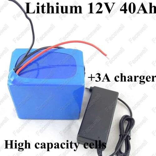 GTK lithium battery 12v 40ah li-ion battery pack with BMS for e-bike electric bicycle ups laptop power bank 12v cell +3A charger