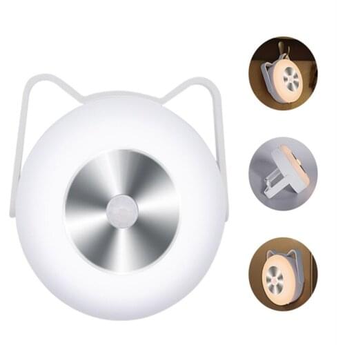 Infrared Lamp Indoor Lighting Motion Sensor Closet Lamp Mini Cat Shape Led Night Light Lamp