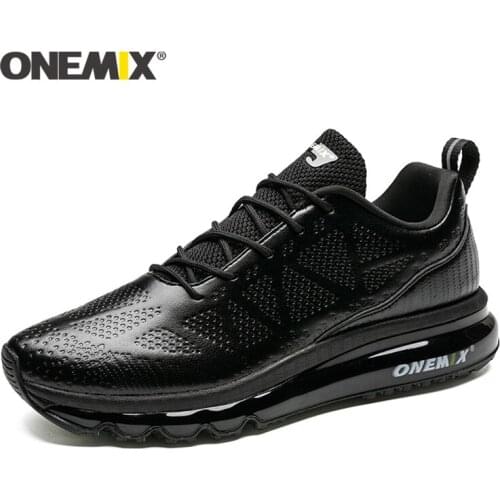 ONEMIX Running Shoes Men leather upper Runner Athletic Sneakers men Air Cushion Running Shoes Women Outdoor Walking Shoes Men
