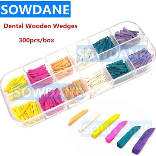 300 Pcs/box Dental Tooth Seperator Materials Disposable Dental Supply Interdental Composite Contoured Wooden Wedges Wood Wedge