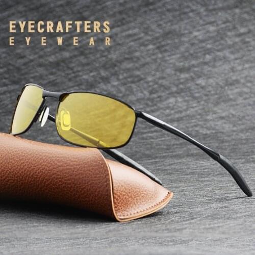 2021 Mens Polarized Sunglasses Metal Frame Night Vision Car Driving Sun Glasses 100% UV400 Polarised Goggle Style Eyewear