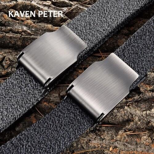 Men Tactical Belt Casual Canvas Cotton Weave Belts 3.8 cm Width Leather End High Quality Strap Ceintures 100-160 CM Dropshipping