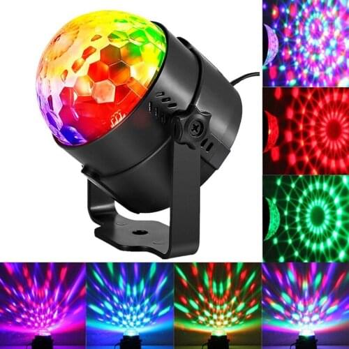 Music Rotating Ball Lights 3W RGB LED Stage Lights For Christmas Home KTV Xmas Wedding Show Pub