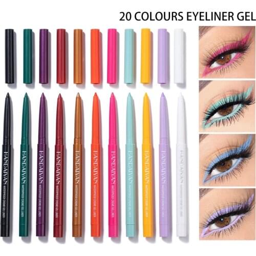 20 Colors Neon Liquid Eyeliner Pen Matte Waterproof Eye Liner Comestics Long-lasting Black Red Pink Eye Liner Pencil Eye Makeup
