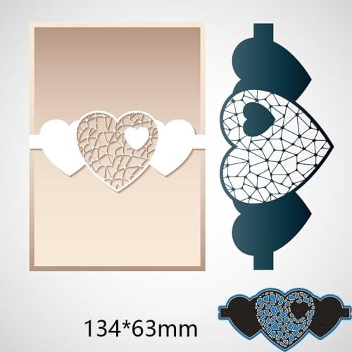 Cutting Dies Love Heart Metal and Stamps Stencil for DIY Scrapbooking Photo Album Embossing Paper Card 134*63mm