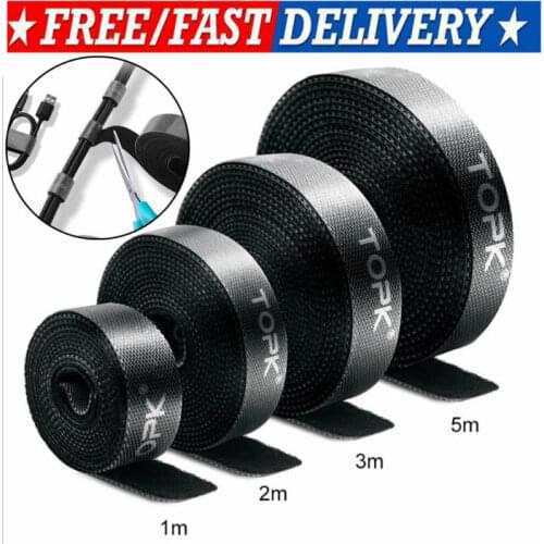 TOPK Klettband Gurt Kabelbinder Verschluss Selbstklebende Rolle Wrap Wire Clip