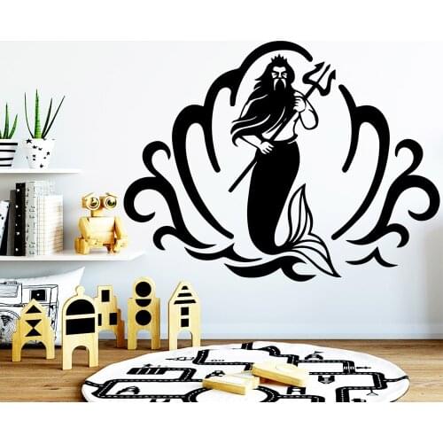 Diy fish god of sea Wallpaper Home Decoration Wall Sticker for Living Room Kids Room Decoration Decal Stickers Mural