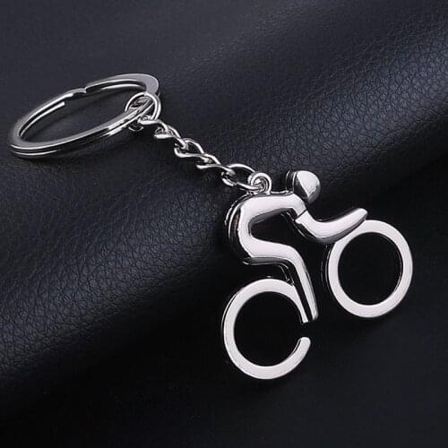 Silver Metal Bicycle Bike Cycling Riding Keychain Keyring Keyfob Key Chain Ring F19A