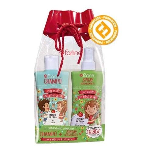Champú + desenredante Farline con aceite del árbol del té (2 envases de 250 ml c/u)